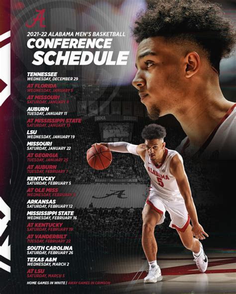 Alabama Mens Basketball Schedule Finalized With Sec Opponents And
