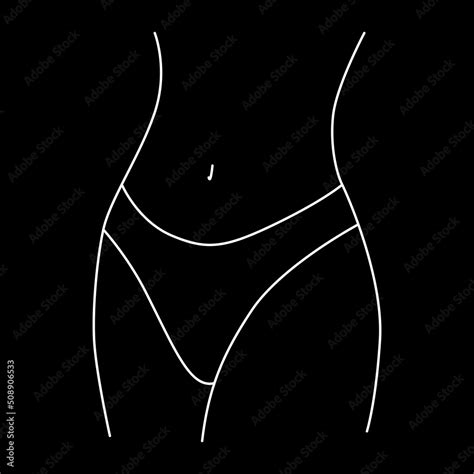 Woman Thin Body Silhouette Human Bikini Body Navel Waist Hips Health Body Black And White