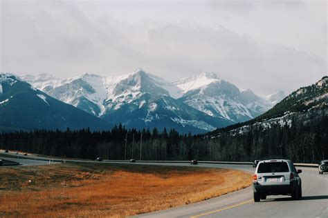 Free Images Snow Car Highway Valley Mountain Range Vehicle