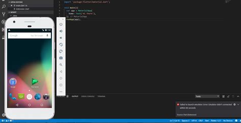 How To Connect Visual Studio Emulator With VScode In Flutter Code Hint