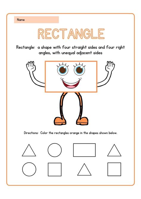 All About Rectangle Shapes In Color Shapes Worksheets Shape Worksheets