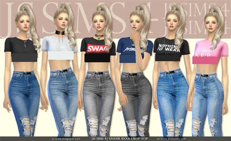 My Sims 4 Blog Crop Tops And Jeans By Js Sims 4