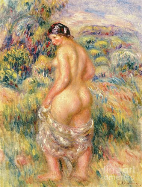 Standing Nude In A Landscape Painting By Pierre Auguste Renoir Fine