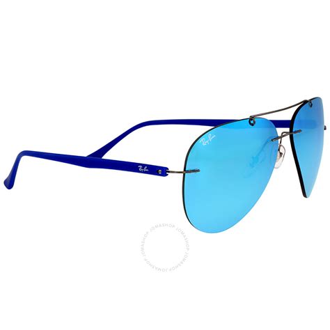 Ray Ban Blue Mirror Lenses Aviator Sunglasses Sunglasses Jomashop