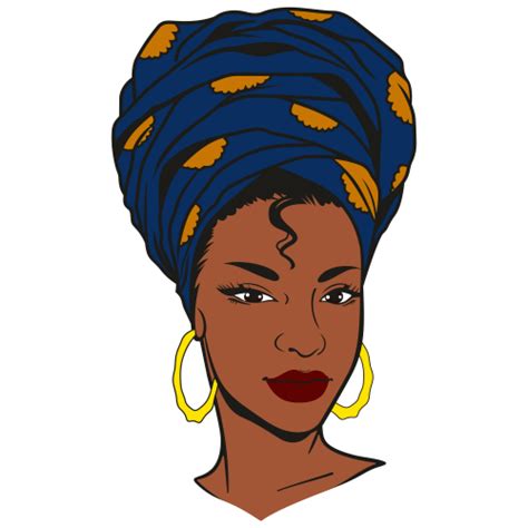 Afro Queen With Head Wrap Turban Svg Melanin Goddess Diva Svg Black