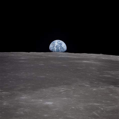 Apollo 11 View Of Moon Limb With Earth On The Horizon Nasa Solar System Exploration