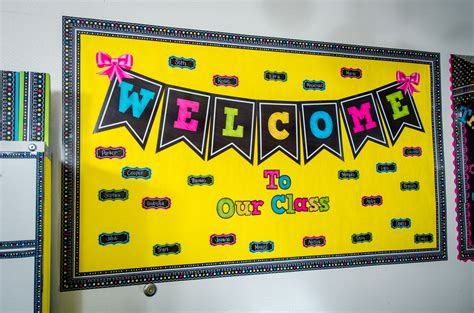 Welcome To Our Class Chalkboard Brights Bulletin Board With Images