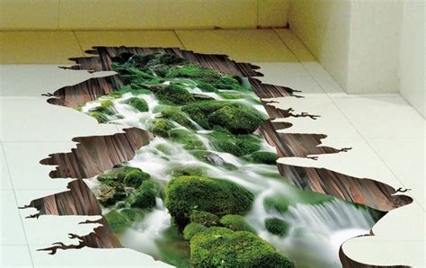 3d Stream Floor Wall Sticker Removable Mural Decal Vinyl Art Living