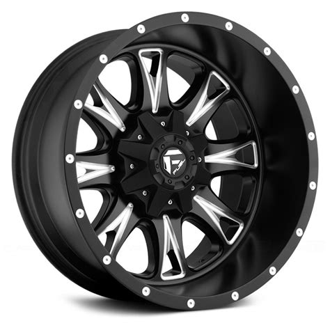 Fuel® D513 Throttle Deep Lip Wheels Black With Milled Accents Rims