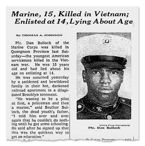 He Enlisted At 14 Went To Vietnam At 15 And Died A Month Later