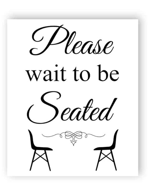 Please Wait To Be Seated Sign Edit And Order Online