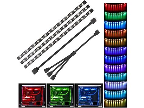 Transform your case with phanteks' multicolour led waterproof strips. RGB LED Strip Lights PC - Speclux 3pcs 5050 Magnetic ...