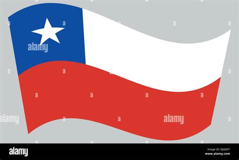Bandera De Chile Ondeando Sobre Fondo Gris La Bandera Nacional De