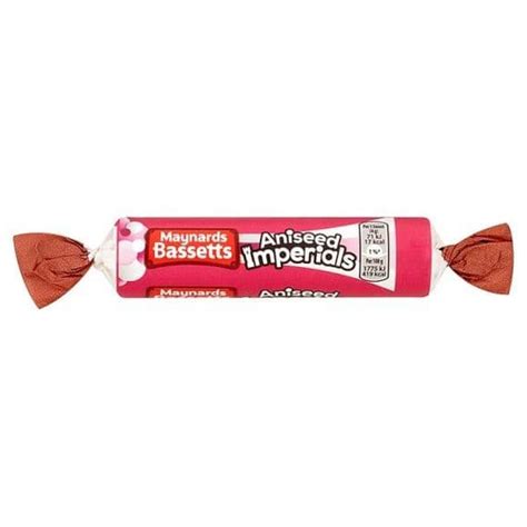 Maynards Bassetts Aniseed Imperials Sweets Roll 40g Uk