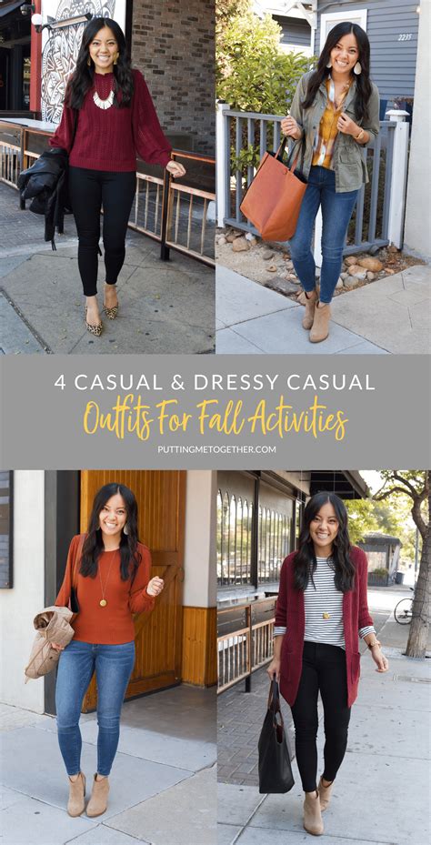 Four Outfits For All Your Activities Casual And Dressy Casual Fall Outfit Ideas
