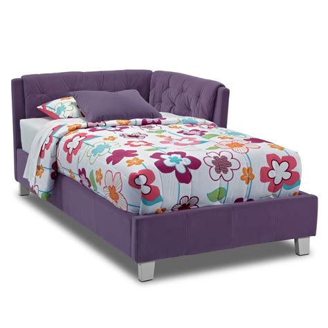 Most twin bed frames work with a wide variety of mattress types, including latex, coil, and memory foam. Jordan Twin Corner Bed - Purple | Value City Furniture