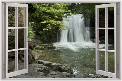 Free Download Details About Huge 3d Window Waterfall View Wall Stickers