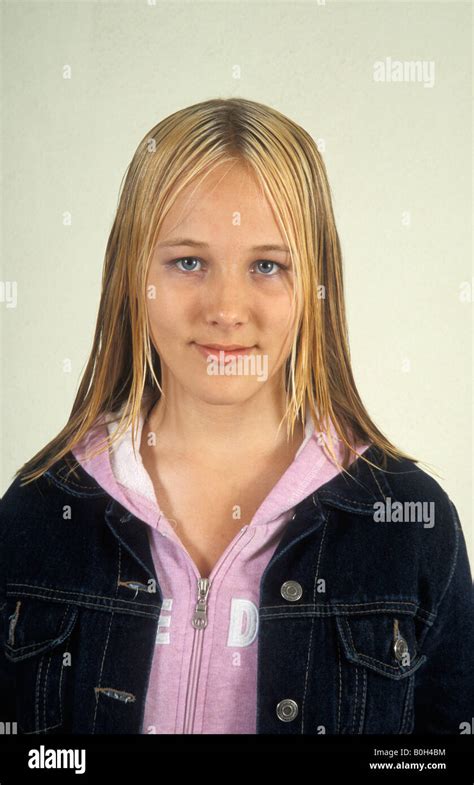 Portrait Blonde Teenage Girl Stock Photo Alamy