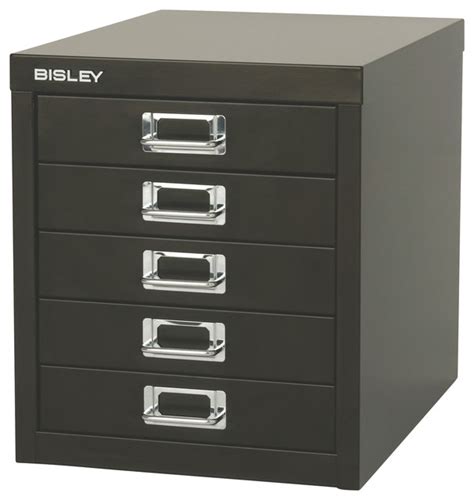 Bisley 5 Drawer Steel Desktop Multidrawer Storage Cabinet Black