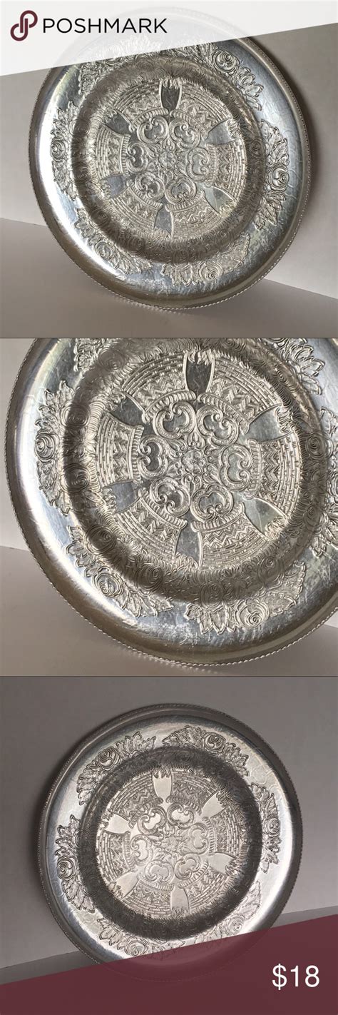 Vintage Handwrought Serving Tray Engraved Flowers | Engraved flower, Vintage, Tray