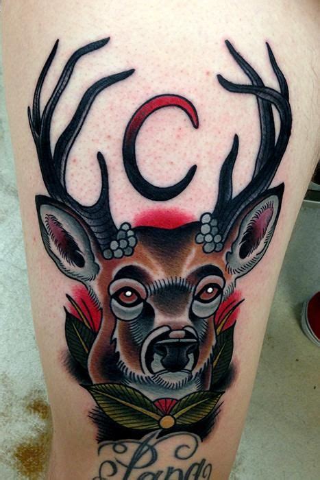 Traditional Deer Traditional Tattoo Deer Deer Tattoo Stag Tattoo