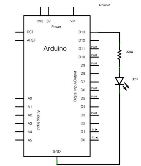 Blinking Led Arduino Circuit Diagram