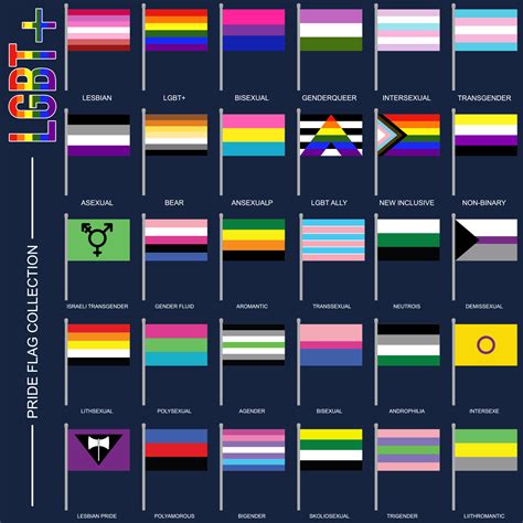 conjunto de bandeiras de orgulho de identidade de gênero símbolos lgbt