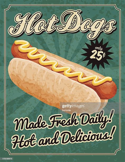 Affiche Vintage Hot Dog Illustration Getty Images