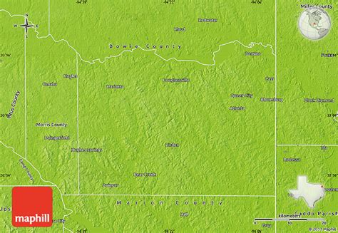 Physical Map Of Cass County
