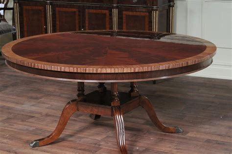 60 Round Flame Mahogany Dining Room Table By Hickory Chair Mount Vernon