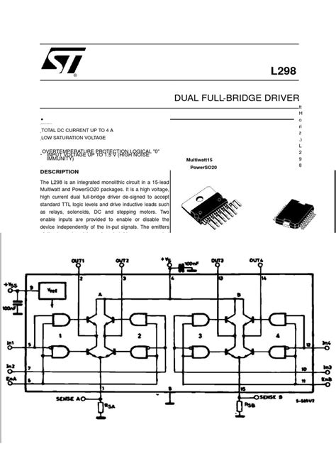 Datasheet L298 Pdf Electrical Components Electrical Engineering