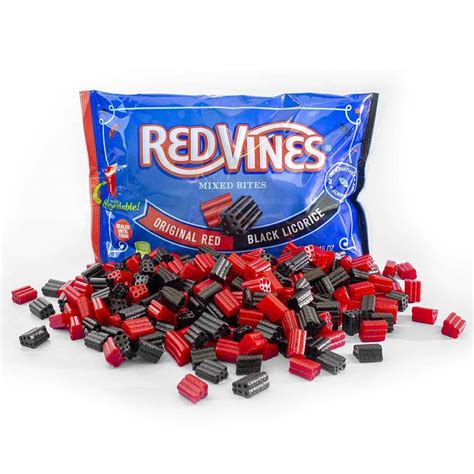 Red Vines Original Red And Black Licorice Mixed Bites 16oz Bag453g