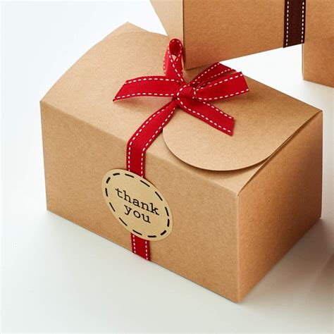 Kraft Boxes With Ribbons And Stickers 20 Pack