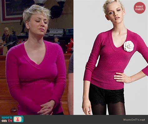 Wornontv Pennys Pink V Neck Sweater On The Big Bang Theory Kaley