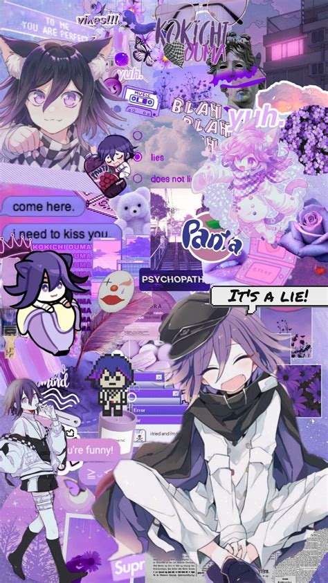 Kokichi Ouma Aesthetic Pfp ~ Kokichi Glitchcore Rainbowcore Icon