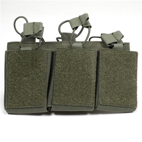 Odg Triple Velcro Mag Pouch With Bungee Puller Olive Drab Green Mil