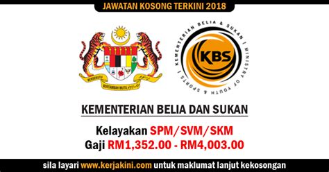 Selepas lebih 10 tahun tidak aktif, kementerian belia dan sukan, kbs melalui menterinya, syed saddiq syed abdul rahman. Jawatan Kosong Kementerian Belia dan Sukan (KBS ...