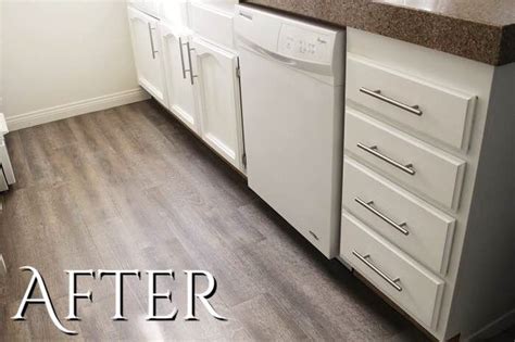 Beautify your space by installing the. Before and After Kitchen Flooring - Easy and Affordable ...