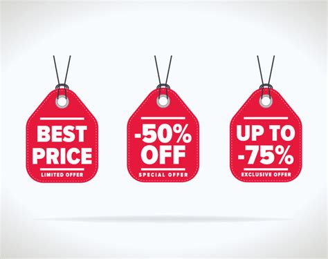 Red Special Offer Tags Vector Free Download