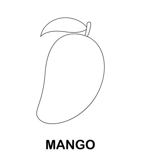 página para colorear con mango para niños 9366216 Vector en Vecteezy