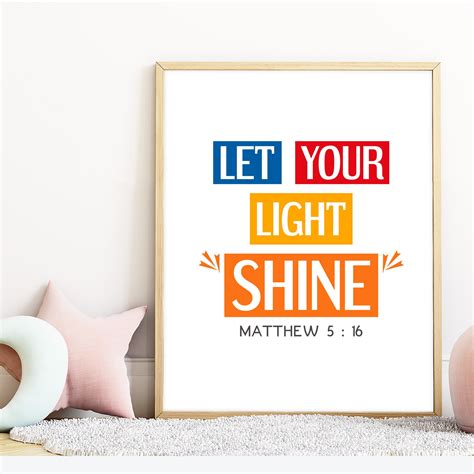 Let Your Light Shine Matthew 516 Printable Bible Verse Etsy