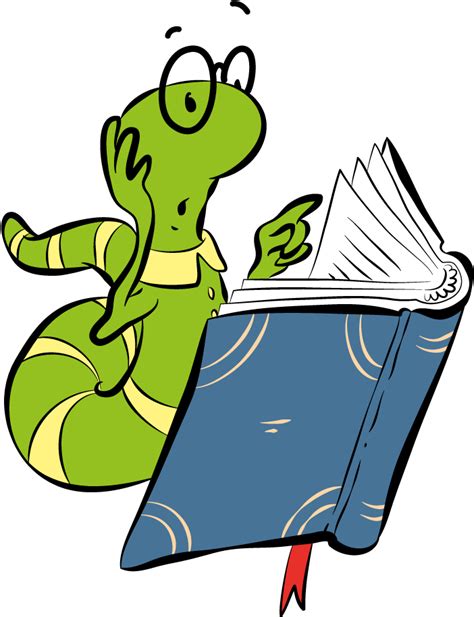 The Following Funny Bookworm Character Illustrations Clipart Full
