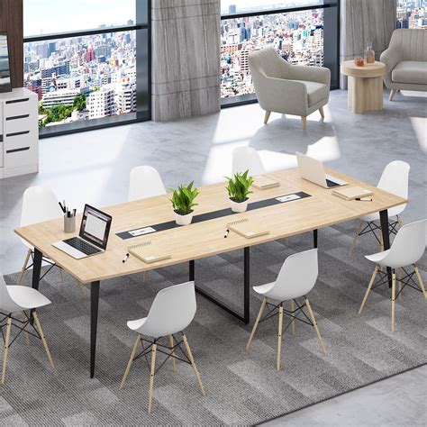 Tribesigns 8ft Large Boat Shaped Conference Table Ubuy India