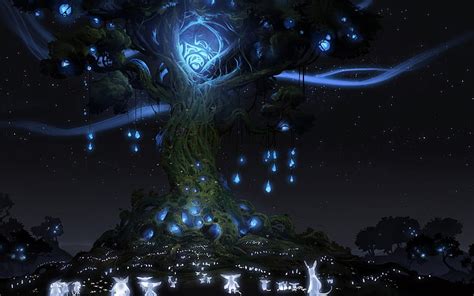 Hd Wallpaper Tree Of Life Illustration Night Lights Spirit Animals
