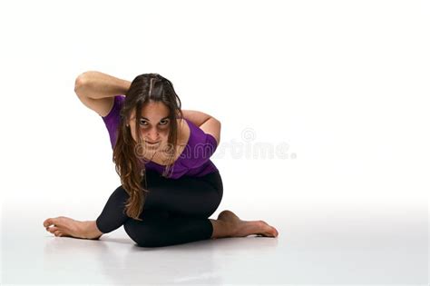Studio Shot Pretty Woman Doing Yoga Exercises Naked Stock Photos Free