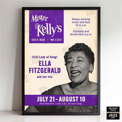 Ella Fitzgerald Poster Live At Mister Kelly S Chicago Il Etsy