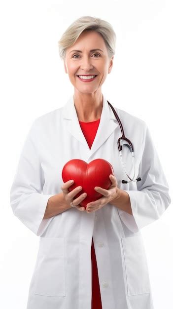 Premium AI Image Female Doctor Cardiologist Holding Heart In Hand