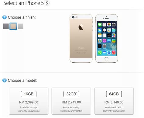 The price range of these mobile phones in malaysia is within myr 1700. Rasmi : Apple iPhone 5S Bermula RM2399 - iPhone 5C Bermula ...