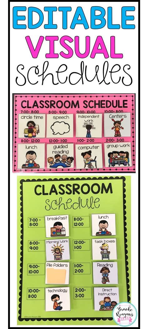 Editable Visual Schedule For Students That Need A Visual Reminder Of