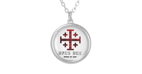 The Jerusalem Cross Opus Dei Work Of God Silver Plated Necklace